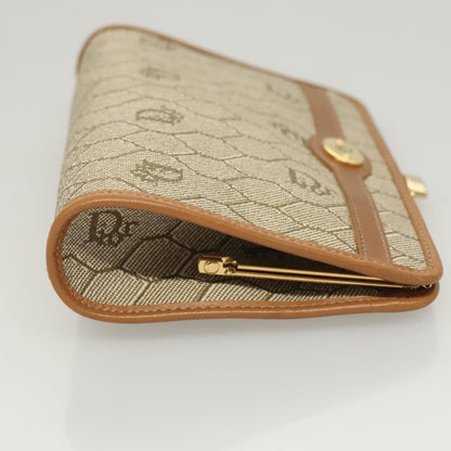 Christian Dior Honeycomb Zip Pouch Coated Canvas Beige Pvc Clutche & Pouche Bag ()
