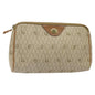 Christian Dior Honeycomb Zip Pouch Coated Canvas Beige Pvc Clutche Pouche Bag