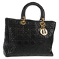 Christian Dior Lady Dior Bag Cannage Quilt Lambskin Black Leather Bag