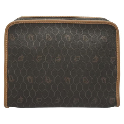 Christian Dior Honeycomb Zip Pouch Coated Canvas Black Pvc Canvas Clutche Pouche Bag
