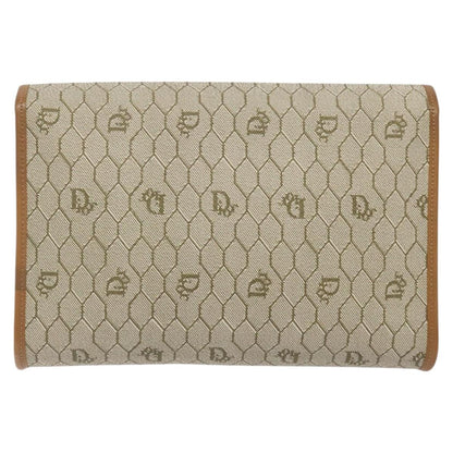 Christian Dior Honeycomb Flap Crossbody Bag Coated Canvas Beige Canvas Bag ()