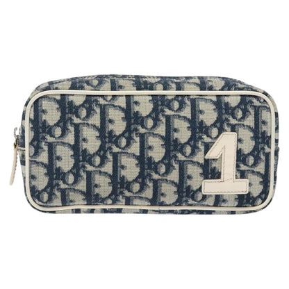 Christian Dior Trotter Pouch Diorissimo Canvas Navy Canvas Clutche Pouche Bag
