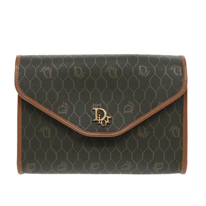 Christian Dior Honeycomb Chain Canvas Khaki Canvas Shoulder Bag Bag