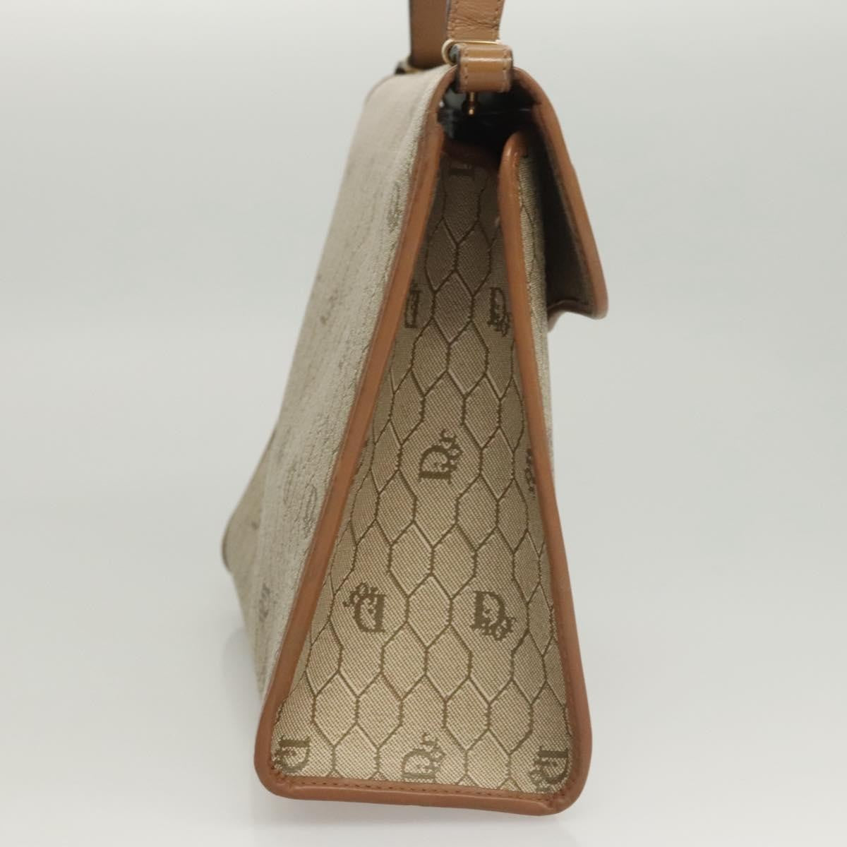 Christian Dior Honeycomb Handbag Canvas Leather Beige Canvas Bag