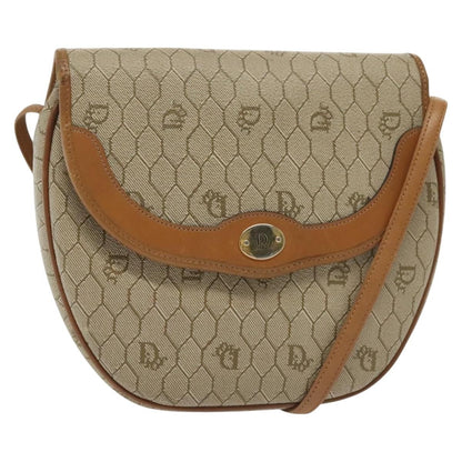 Christian Dior Honeycomb Shoulder Bag Canvas Beige Canvas Bag ()