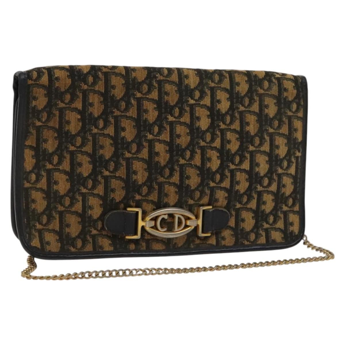 Christian Dior Trotter Shoulder Bag Canvas Brown Canvas Bag Canvas