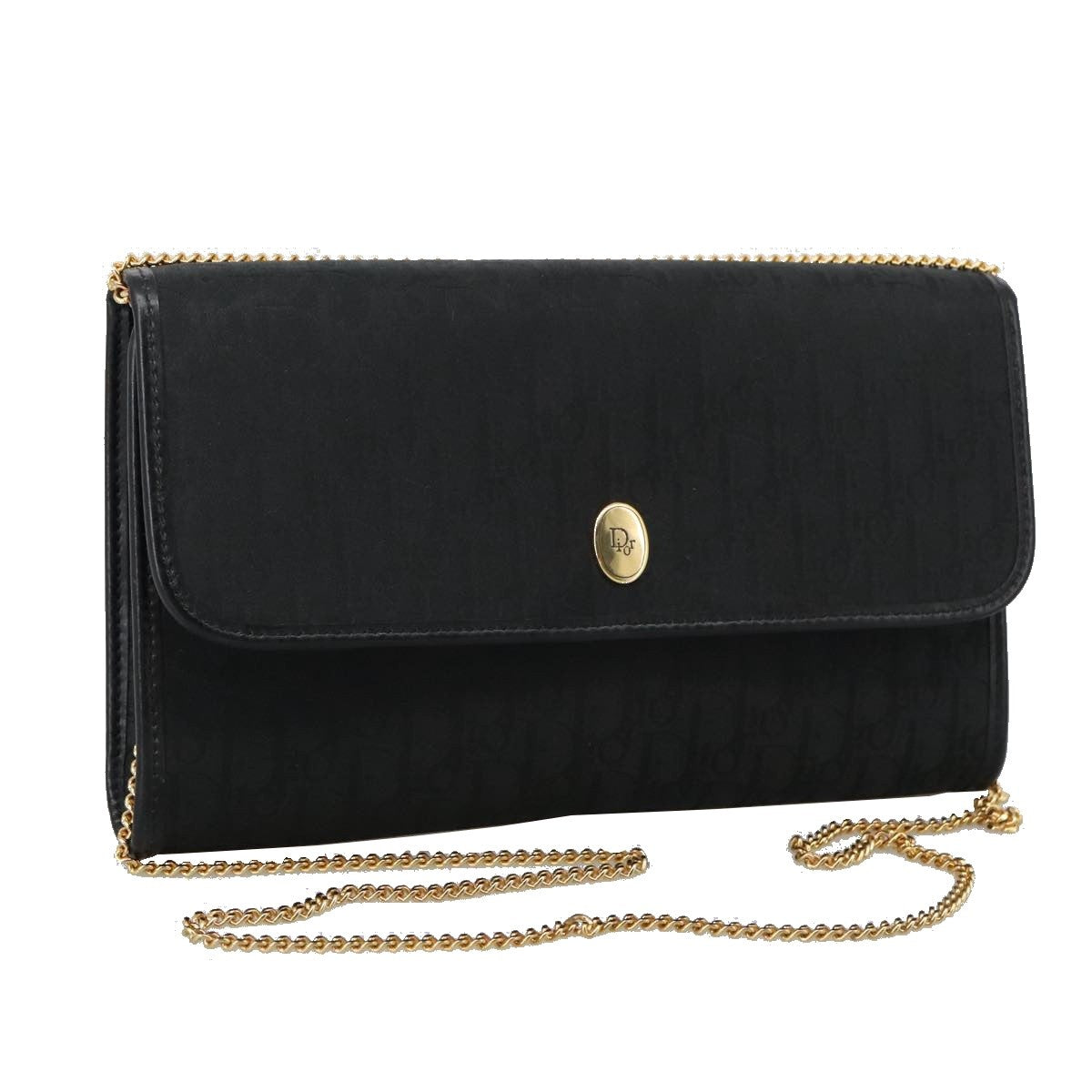 Christian Dior Trotter Crossbody Bag Canvas Black Canvas Shoulder Bag Bag
