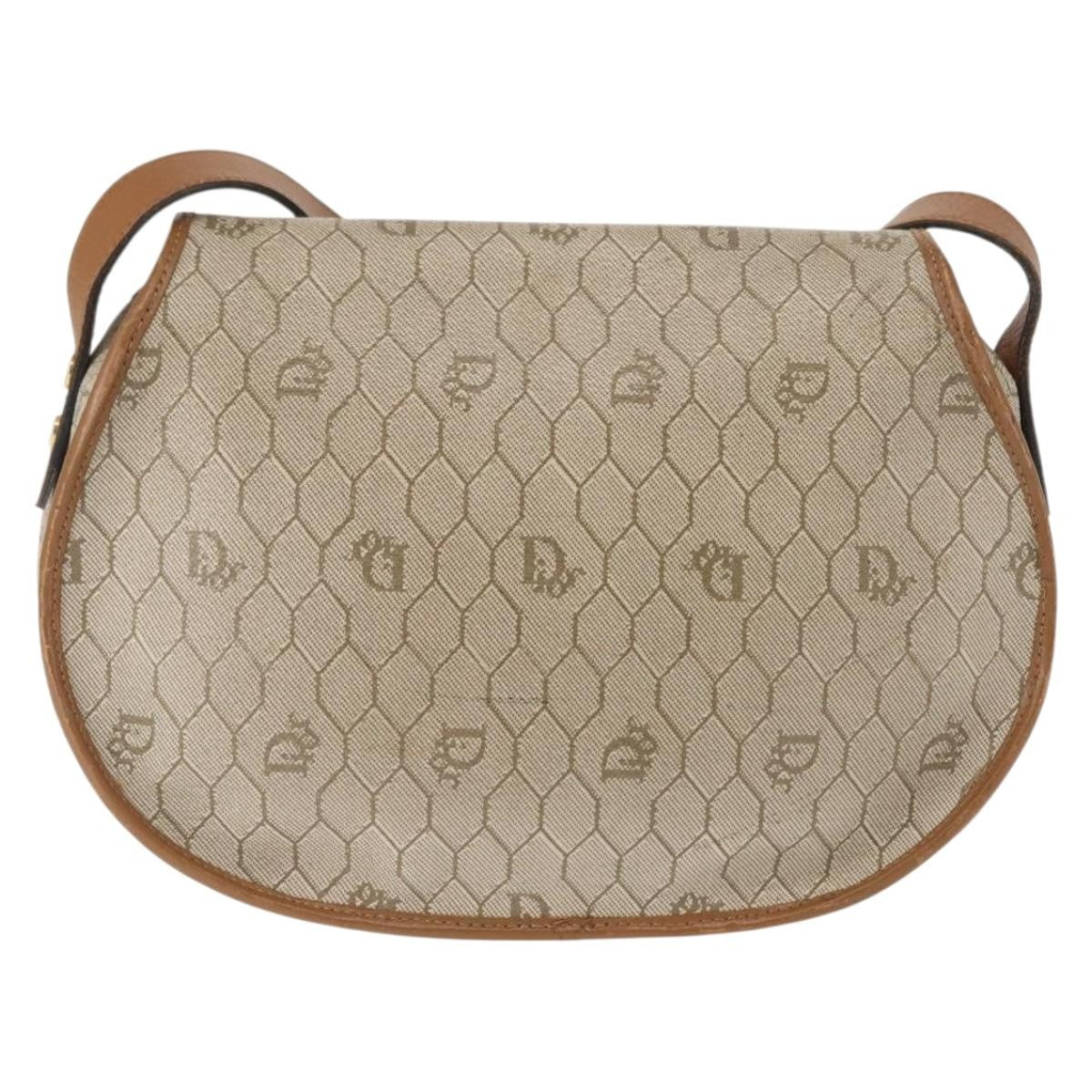 Christian Dior Honeycomb Flap Crossbody Bag Coated Canvas Beige Canvas Bag Canvas