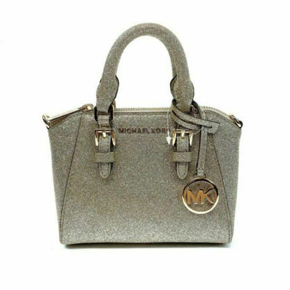 MICHAEL KORS Silver Ciara Mini XS Satchel Crossbody Satchel w/ Gold Tone Hardware NWOT