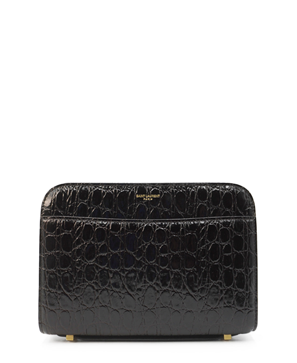 Croco Carre Crossbody Black