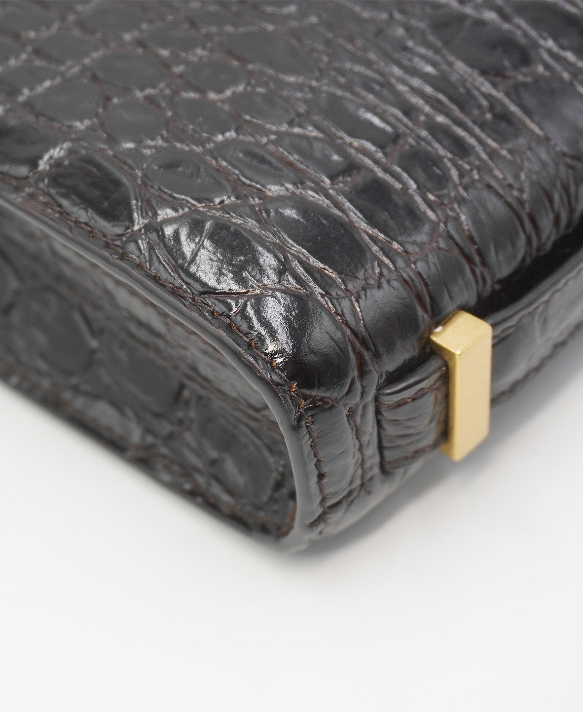 Croco Carre Crossbody Black