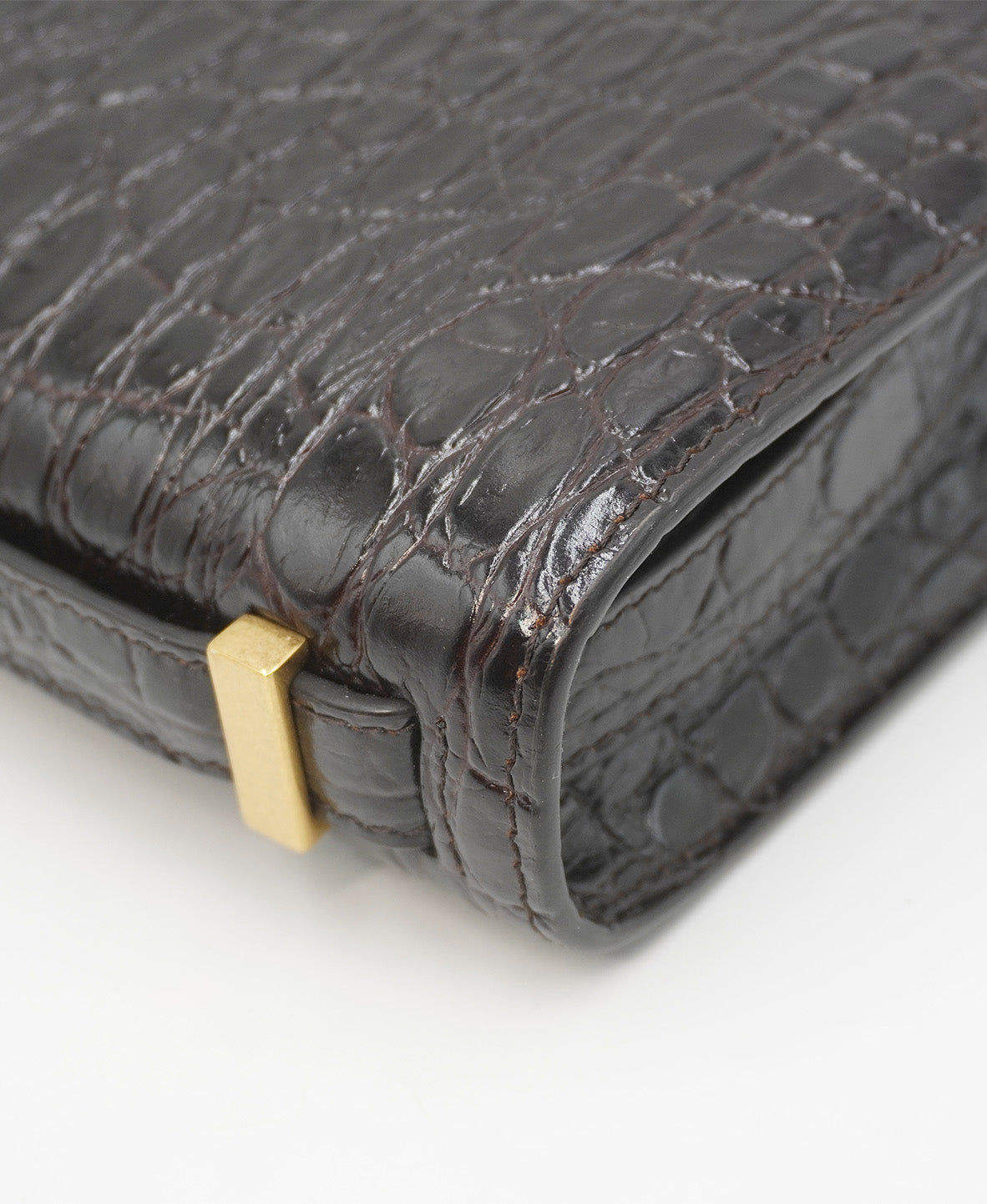 Croco Carre Crossbody Black