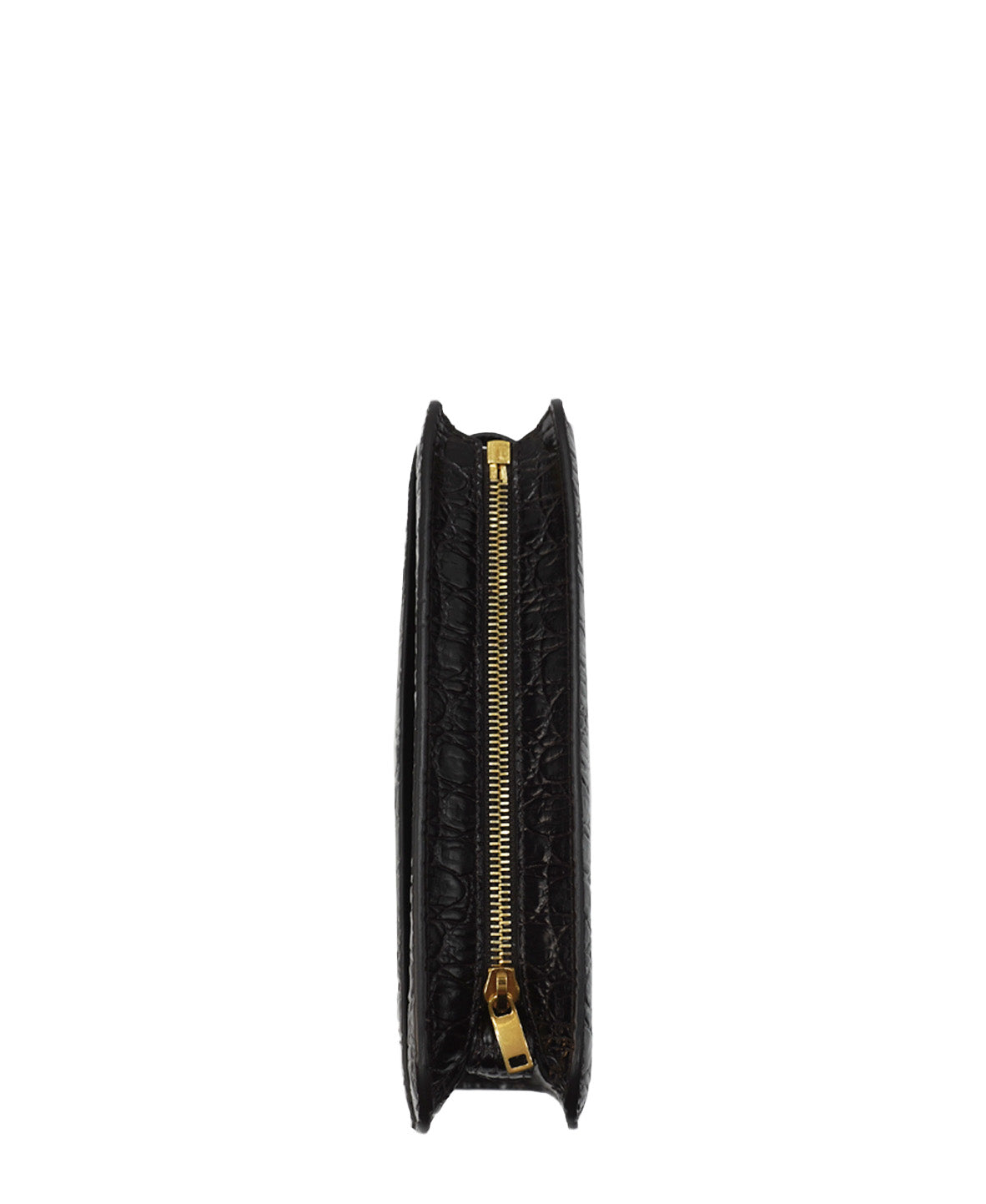 Croco Carre Crossbody Black