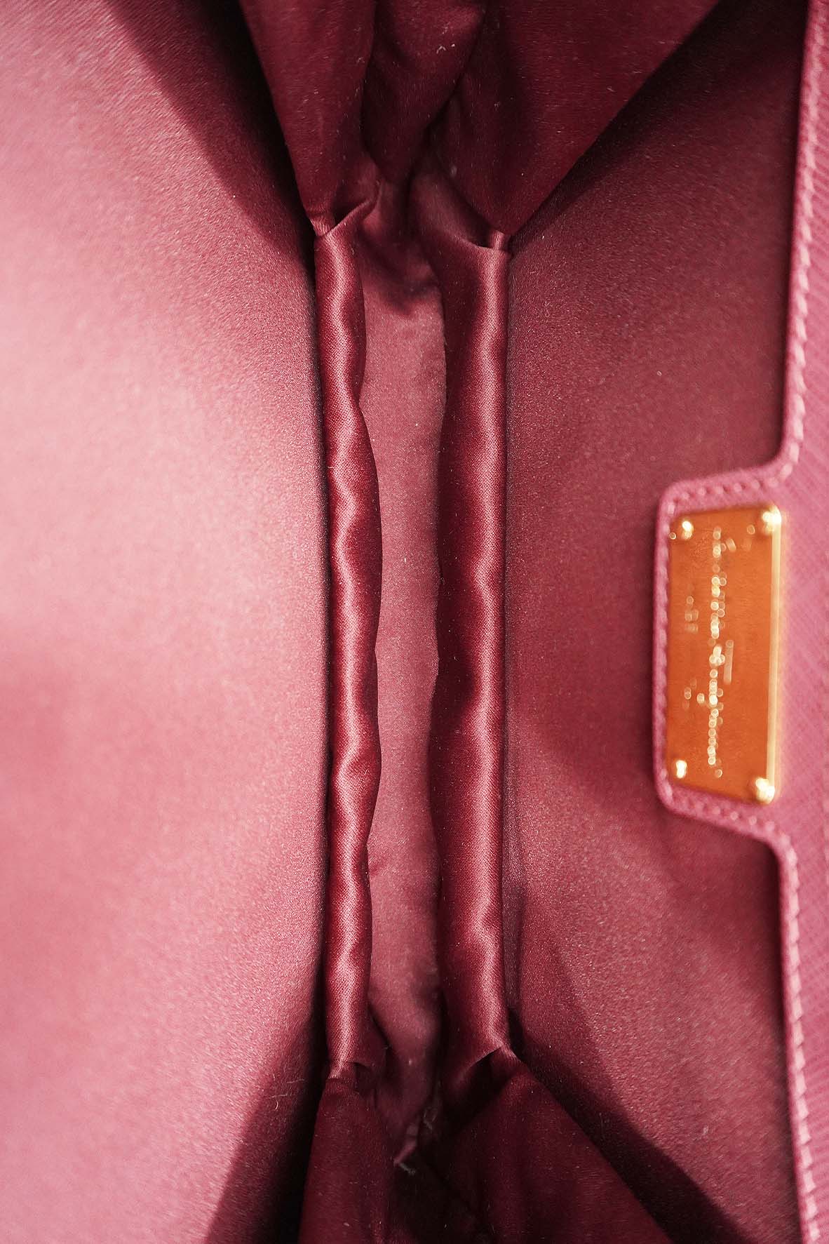 Medium Ginny Vara Ribbon Saffiano Leather Crossbody Bag Pink