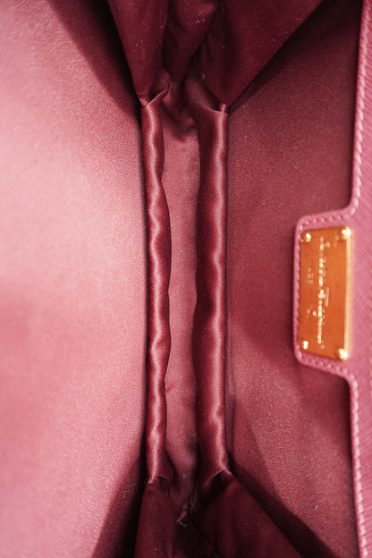 Medium Ginny Vara Ribbon Saffiano Leather Crossbody Bag Pink