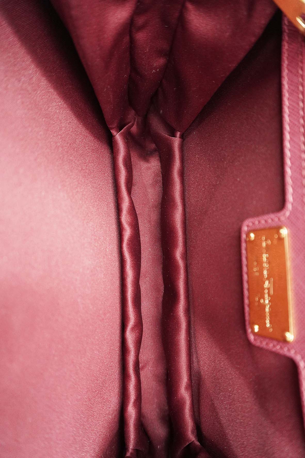 Medium Ginny Vara Ribbon Saffiano Leather Crossbody Bag Pink