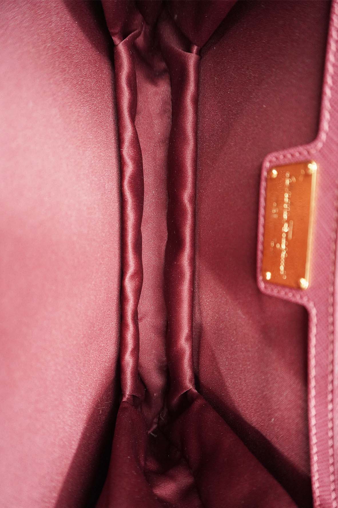 Medium Ginny Vara Ribbon Saffiano Leather Crossbody Bag Pink