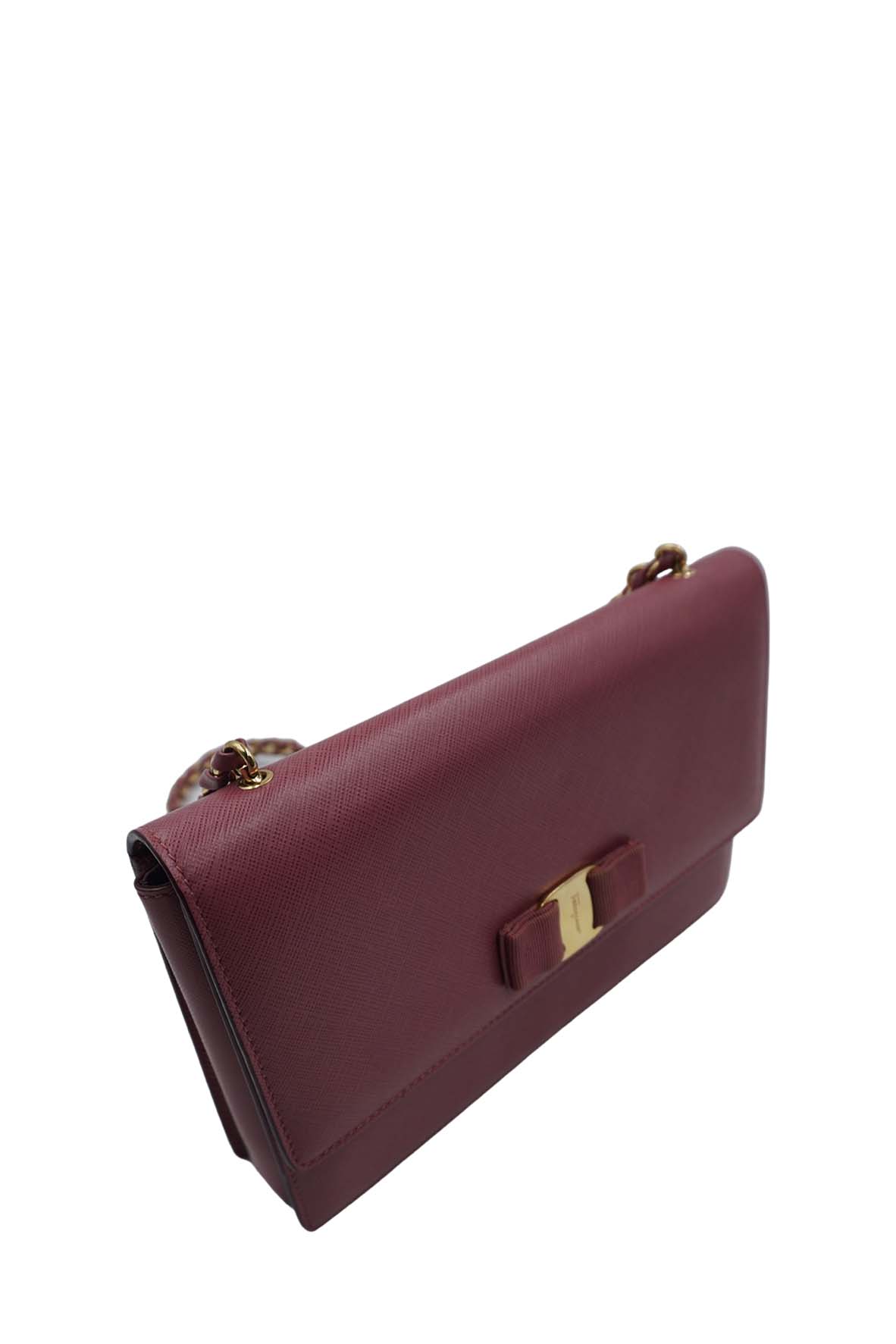 Medium Ginny Vara Ribbon Saffiano Leather Crossbody Bag Pink