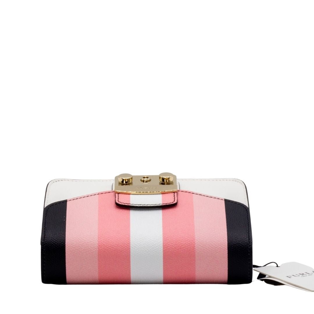 Metropolis Mini Crossbody Black and Pink Leather