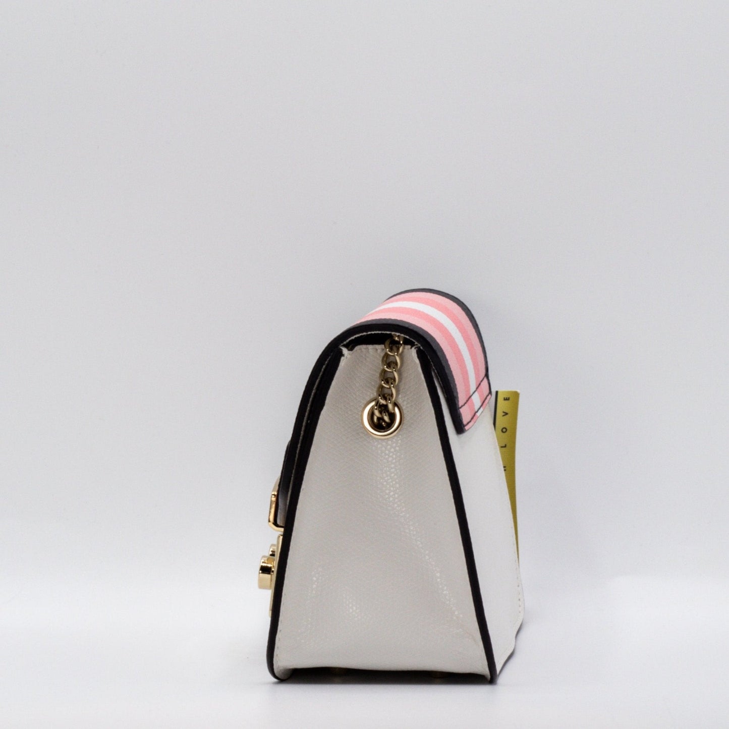 Metropolis Mini Crossbody Black and Pink Leather