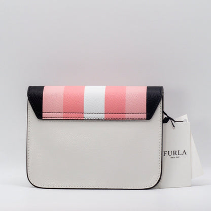 Metropolis Mini Crossbody Black and Pink Leather