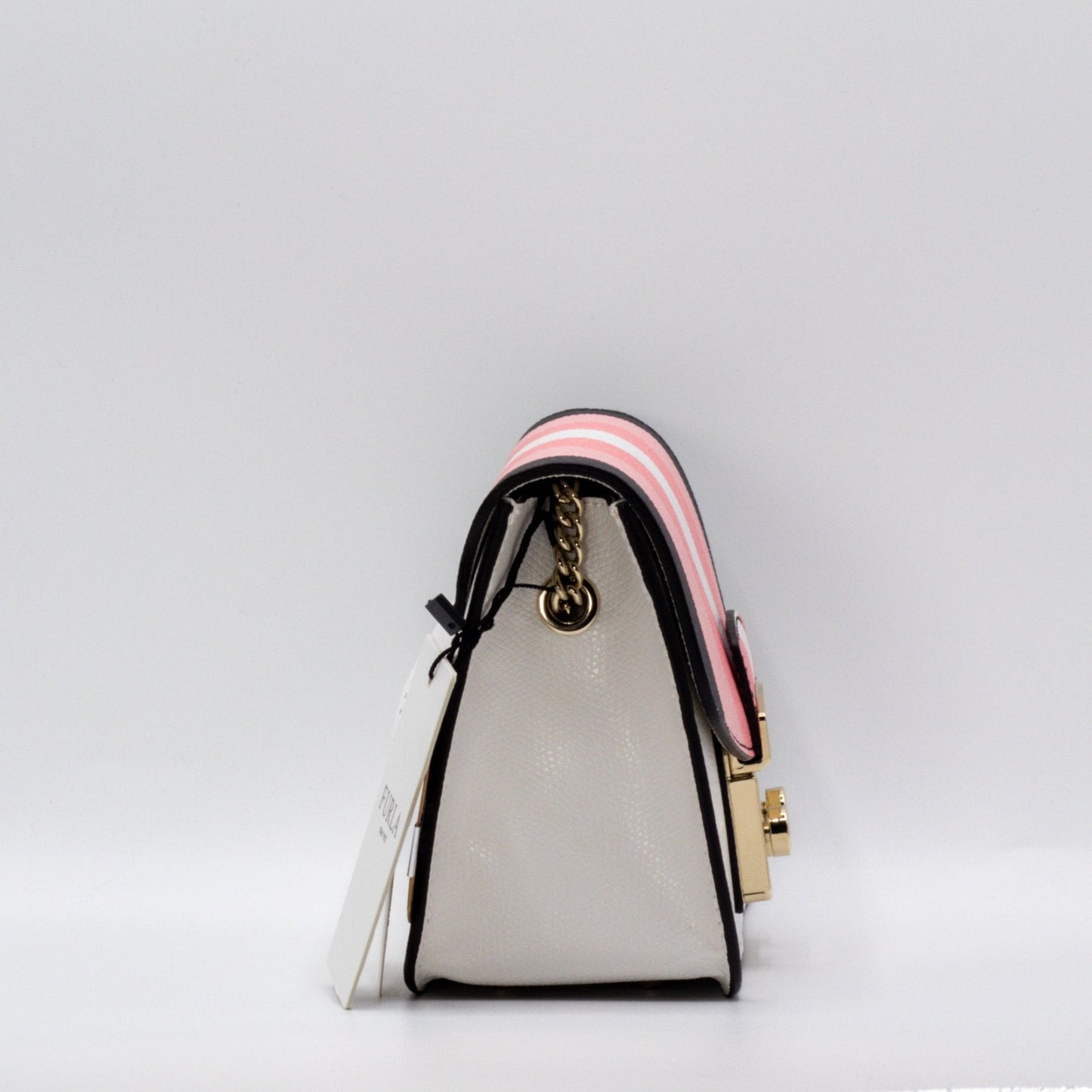 Metropolis Mini Crossbody Black and Pink Leather