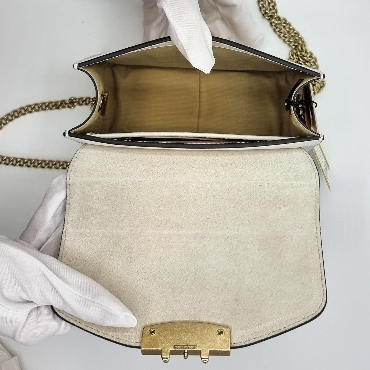 Metropolis Mini Crossbody Black and Pink Leather
