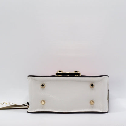 Metropolis Mini Crossbody Black and Pink Leather