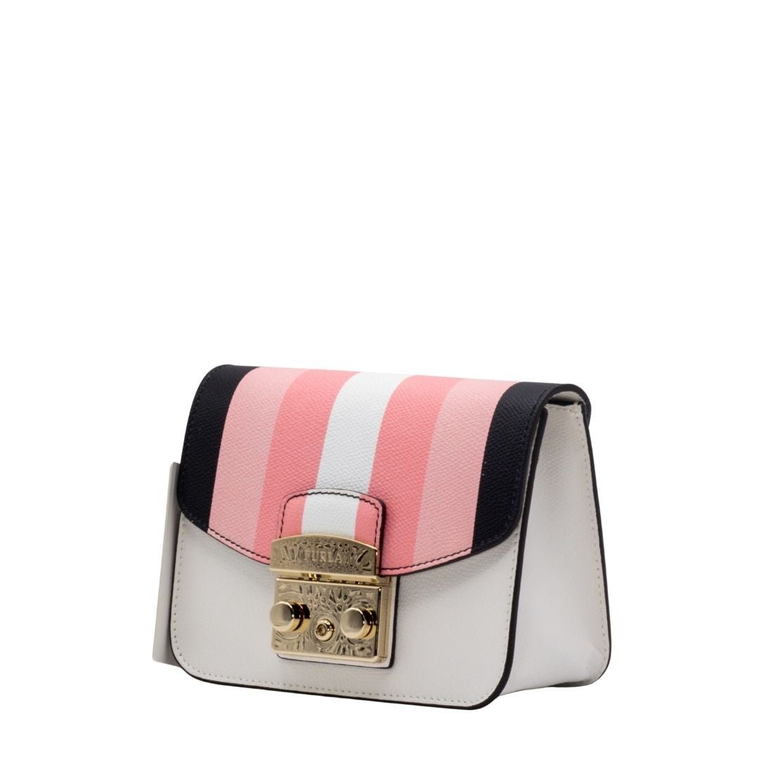 Metropolis Mini Crossbody Black and Pink Leather
