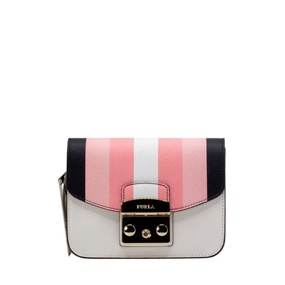 Metropolis Mini Crossbody Black and Pink Leather