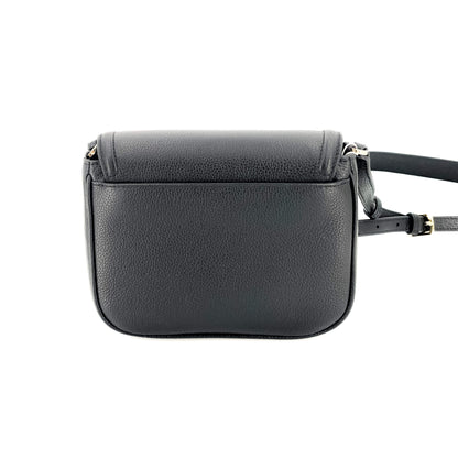 Squared Leather Crossbody Black