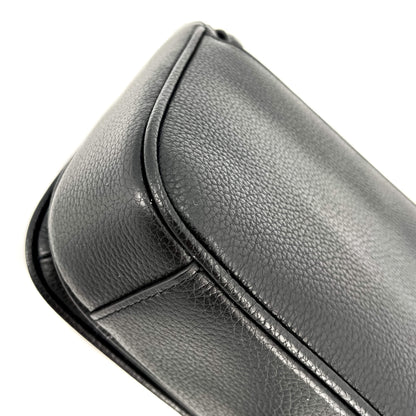 Squared Leather Crossbody Black