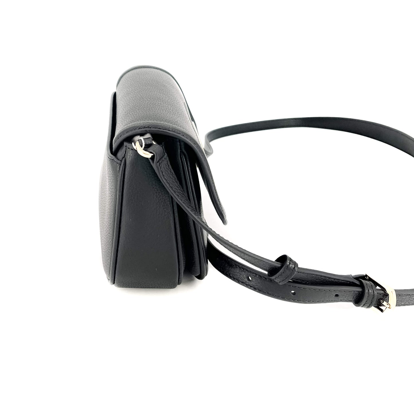Squared Leather Crossbody Black