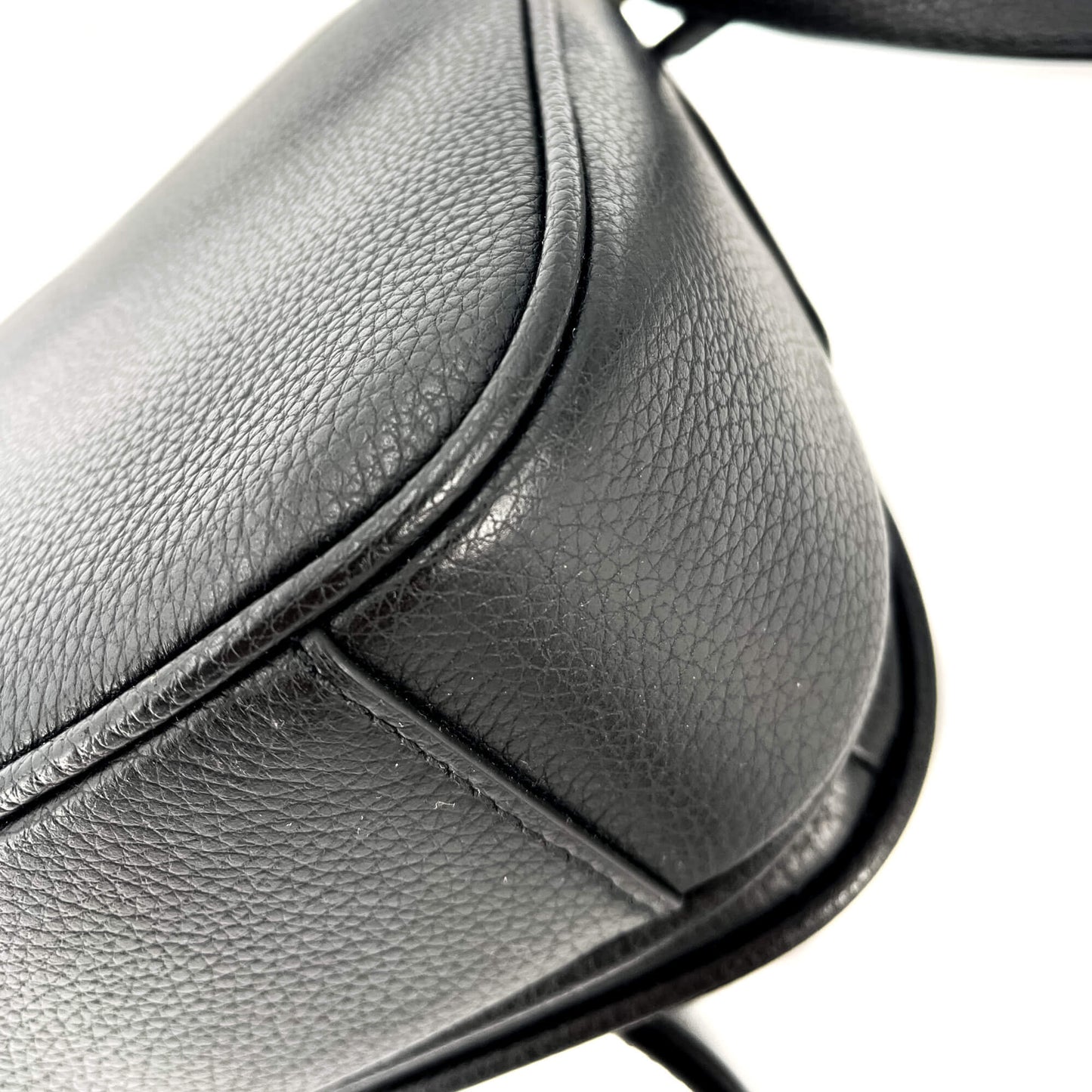 Squared Leather Crossbody Black