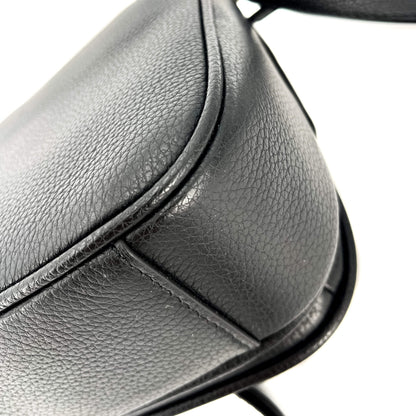 Squared Leather Crossbody Black
