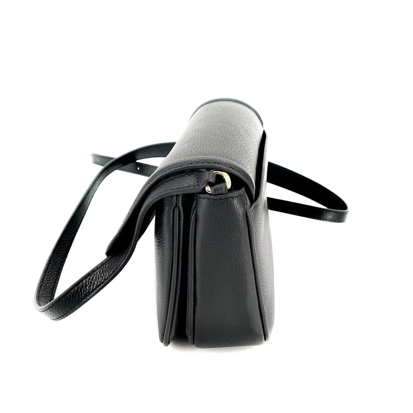Squared Leather Crossbody Black