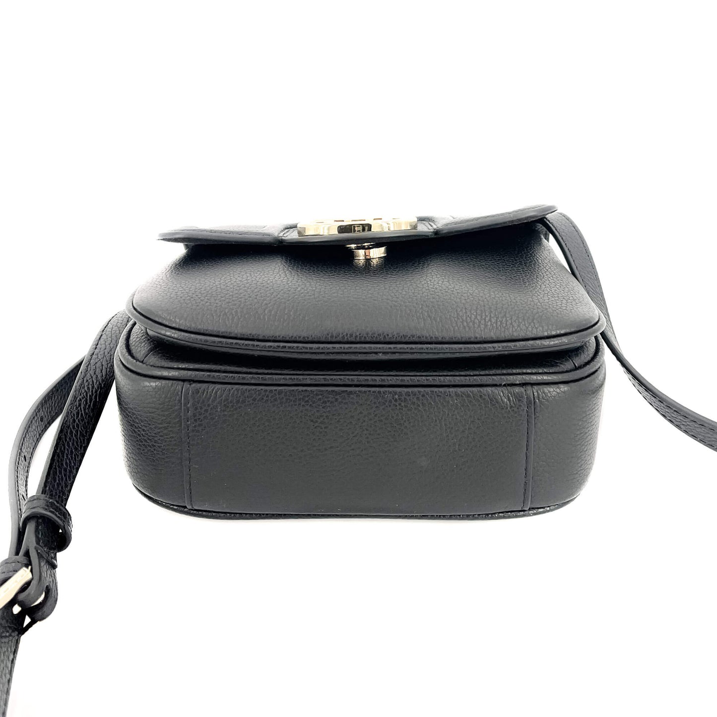 Squared Leather Crossbody Black