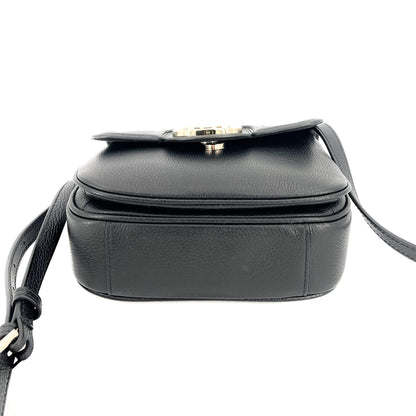 Squared Leather Crossbody Black