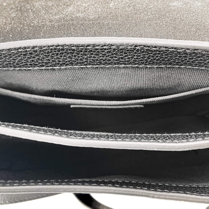 Squared Leather Crossbody Black