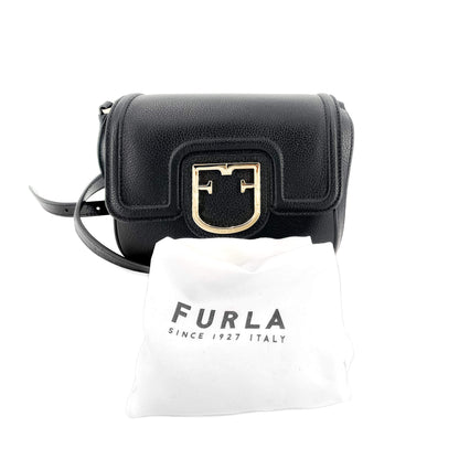 Squared Leather Crossbody Black