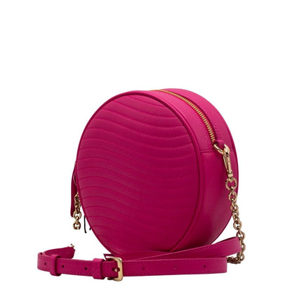 Swing Mini Round Leather Crossbody Pink