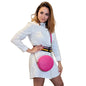 Swing Mini Round Leather Crossbody Pink
