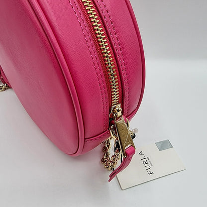 Swing Mini Round Leather Crossbody Pink
