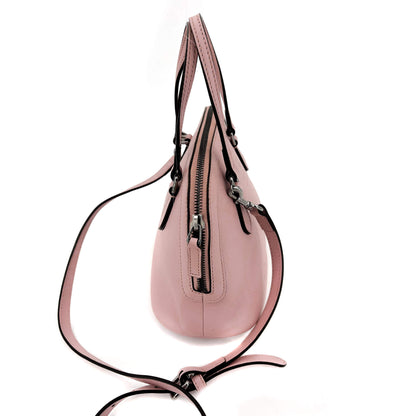 Dome Pink Leather Crossbody Bag