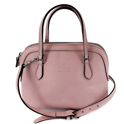 Dome Pink Leather Crossbody Bag