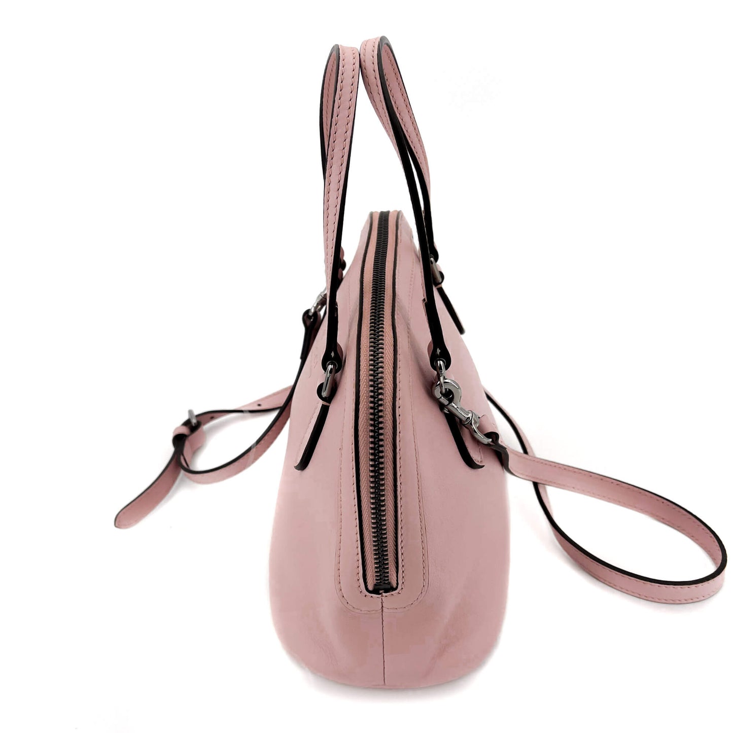 Dome Pink Leather Crossbody Bag
