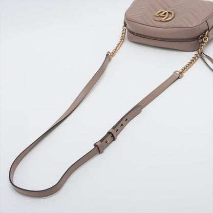 GG Beige Marmont Crossbody Bag Matelassé Leather