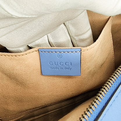 GG Blue Marmont Crossbody Bag Matelassé Leather