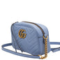 GG Blue Marmont Crossbody Bag Matelassé Leather