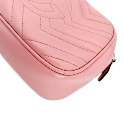 GG Light Pink Marmont Crossbody Bag Matelassé Leather